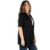 Plus Elbow Length Sleeve Open Front Cardigan - 24seven Comfort Apparel™ - 2 of 3