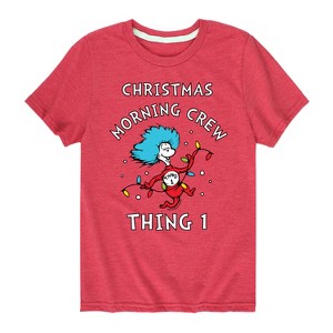 Boys' - The Cat in the Hat - Christmas Morning Crew Thing 1 Short Sleeve Graphic T-Shirt - 1 of 4