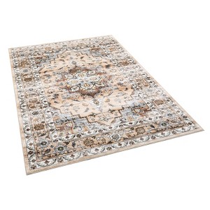 Vintage Washable Rug, Non-Slip Low-Pile Oriental Floral Carpet for Living Room and Bedroom - 1 of 4