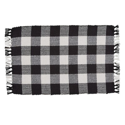 Park Designs Wicklow Check Yarn Placemat Set - Black & Cream