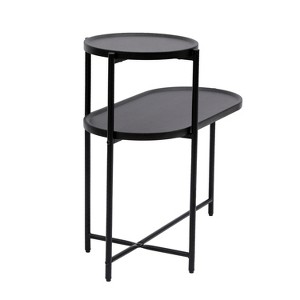 Maliang Small Coffee Tables, 2-tier Side Table with Wood Storage Shelf - 1 of 4