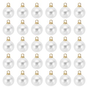 Unique Bargains Plastic Bulk Elegant DIY Crafts Jewelry Making Pearl Pendant 100 Pcs - 1 of 4