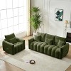 KWPZQEB Teddy Fabric Sofa Set, Large Loveseat Sofa, Cushioned Sofa with Hight Back, Armrests & Pillow, Futon Sofa, Modern Sofa for Living Room - 3 of 4
