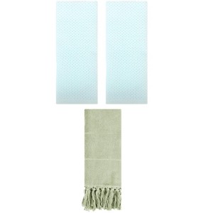 REGALWOVEN 3 Packs Cotton Soft Absorbent Tassels and Waffle Hand Towel - 1 of 4