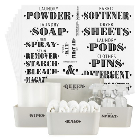 144 Pieces Minimalistic Laundry Room Labels for Containers