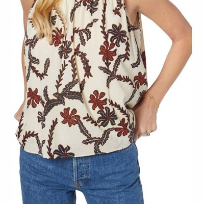 Women's MIKA FLORAL PRINT SLEEVELESS COTTON TOP - Joie