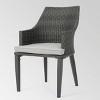 Hillhurst 4pk Wicker Dining Chairs Gray - Christopher Knight Home: Weather-Resistant, Iron Frame, Polyester Cushions - image 3 of 4