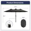 Maggift Patio Umbrella, Large Outdoor Double-Headed Umbrella, With Crank Handle, Powerful UV Protective for Pool, Lawn, Gray, 181.1"*106.2"*94.5" - 4 of 4