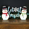 Round Top Collection 14.25" Snowman Centerpiece Christmas Let It Snow  -  Freestanding Signs - 2 of 2
