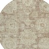 Brown Tan And Beige Floral Washable Indoor Outdoor Area Rug - 4 of 4