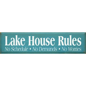 Slickblue Lake Life Wall Decor – Rustic Lake House Rules Wood Sign – Cottage Vibe Wall Accent 9x36, 10 Color Options - 1 of 3