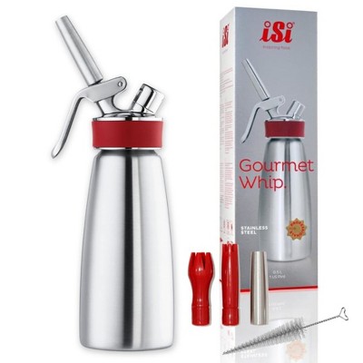 iSi Gourmet Whip (1 Pint) - Multifunctional Food Whipper for Warm & Cold Application, Stainless Steel Cream Canister - Includes 3 Decorating Tips