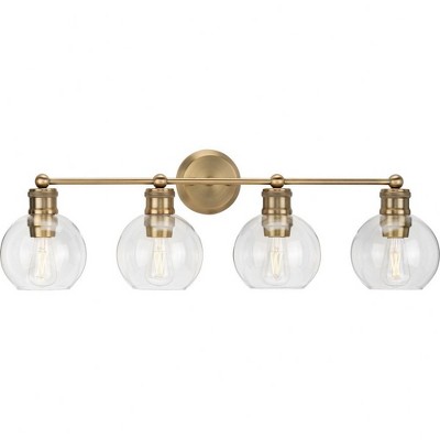 Progress Lighting Hansford 4-Light Vintage Brass Bath Vanity