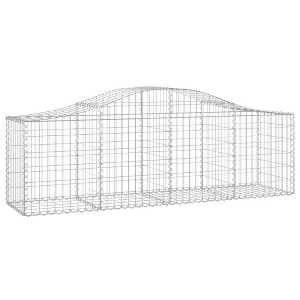 vidaXL Gabion Basket Arched Gabion Basket Planter for Flower Galvanized Iron - 78.7" x 19.7" x 23.6"/31.5" - 1 - 1 of 4
