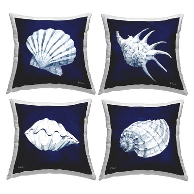 Stupell Industries Navy Blue Varied Seashells Aquatic Animals