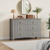 Fluted Dresser 47.2 Inch Wide, 6-Drawer Wood Dresser for Bedroom, Modern Chest of Drawers,Storage Organizer Cabinet for Living Room, Hallway - 3 of 4