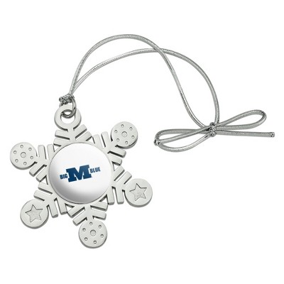 Millikin University Secondary Logo Metal Snowflake Christmas Tree Holiday Ornament