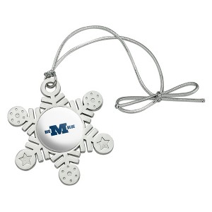 Millikin University Secondary Logo Metal Snowflake Christmas Tree Holiday Ornament - 1 of 3
