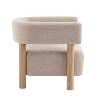 ModernLuxe Accent Chair, Boucle Upholstered Armchair, Wood Single Sofa Lounge Chair - 4 of 4
