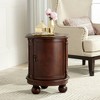 Elm Lane Kendall Vintage Espresso Wood Round Accent Table 19" Wide with Door and 2-Shelf Dark Brown for Living Room Bedroom Bedside Entryway Office - 2 of 4