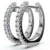 Pompeii3 Small Diamond Hoop Earrings 14k White or Yellow Gold Lab Created 1/2" Tall - 3 of 4