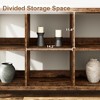 62" Industrial Bookshelf, 8-Cube 3-Tier Metal Console Table Bookcase, Long Low Storage Shelves for Living Room, Entryway, Hallway - 2 of 4