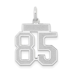 Black Bow Jewelry 14k White Gold, Jersey Collection, Small Number 85 Pendant - 1 of 4