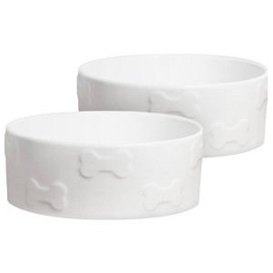 Park Life Designs 3c Manor Dog Bowl - White - 1 of 4