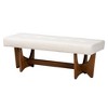 Baxton Studio Theo Japandi Cream Boucle Fabric and Walnut Brown Finished Wood Bench - 2 of 4