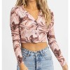Women's MARBLED BUTTONED COLLAR TOP - Bailey Rose - 3 of 4