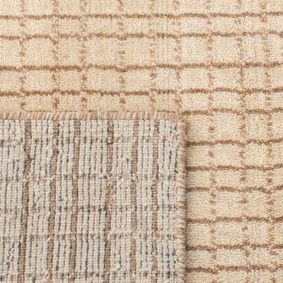 Himalaya Hand-Loomed Solid Beige Wool Area Rug 3' x 5'