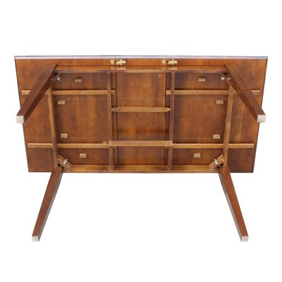 Espresso Solid Wood Extendable Dining Table with Butterfly Extension