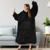 PAVILIA Faux Shearling Wearable Blanket Hoodie, Cozy Oversized Hooded Sweatshirt Adults, Warm Fleece Big Pocket - 3 of 4