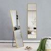 DOMETOUR Wall Mounted Full Length Mirrors Bedroom Entrance Aluminum Alloy Metal Frame Decorative Mirror, Gold 59 "* 15.7" - 3 of 4