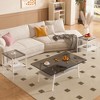 NicBex Rectangle Coffee Table, Tempered Glass Top Transparent, Black Metal Legs, Modern Living Room - 2 of 4