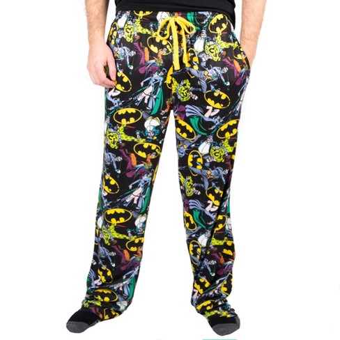 Batman Logos Dc Comics Characters All Over Print Mens Black Sleep Pajama Pants xxl Target