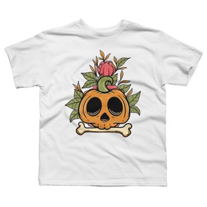 Boy's Design By Humans Halloween with Rose Illustration By rukurustudio T-Shirt - 1 of 2
