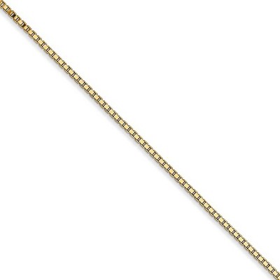 Black Bow Jewelry 1.2mm 14k Yellow Gold Solid Box Chain Necklace