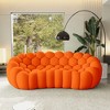 WJSHome Bubble Sofa,98.43'' Comfy Breathable Mesh Fabric Upholstered Curved Couch, 3D Honeycomb Shape Modern Couch for Living Room - 2 of 4