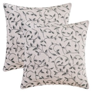 REGALWOVEN Wild Flower Plant Pattern Throw Pillow Covers for Indoor Outdoor Decoration 2 Pcs - 1 of 4