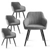 Fabric Upholstered Dining Chairs Set of 4, Seat Width 19” Dining Chair for Kitchen,Dinging Room,Living Room,Farmhouse Furniture-Tanpinhause - 2 of 4