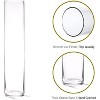 4E's Novelty 16" Cylinder Glass Vase – Elegant Clear Glass Vase for Flowers, Candles & Decor - 4 of 4