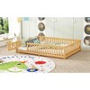 NicBex Queen Size Wood Montessori Bed with Safety Guardrails,Floor Bed with Door,Modern Toddler Bed for Bedroom - 2 of 4