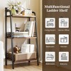 3 Tier Bathroom Ladder Shelf, Free Standing Storage Shelf Organizer,Tower Shelf, Small Bookshelf Open Shelving Unit ,Gray - 4 of 4