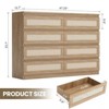 Dresser for Bedroom, Rattan 6/8 Drawer Dresser for Closet, Double Wood Dressers & Chest of Drawers, For Bedroom/Living Room/Entryway, Natural - 2 of 4