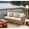 79" Outdoor Patio Sofa with Cushions and Steel Frame, Wicker 3 Seat Couch for Deck, Garden or Porch -3irtyhousy - 2 of 4