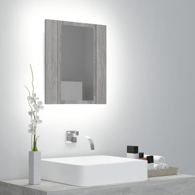 vidaXL LED Mirror Cabinet Gray sonoma Engineered wood, acrylic