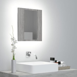 vidaXL LED Mirror Cabinet Gray sonoma Engineered wood, acrylic - 1 of 4