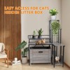 GustoWave 51''H Flower Rack Cat Litter Cabinet w/6 Storage Shelves Hidden Cat Litter Box Furniture w/Pullable Carring Tray Mat Rolling Corner, Grey - 4 of 4