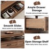 47.24" Farmhouse Coffee Table with Drawers, Rustic Coffee Table Wood Center Table - 4 of 4